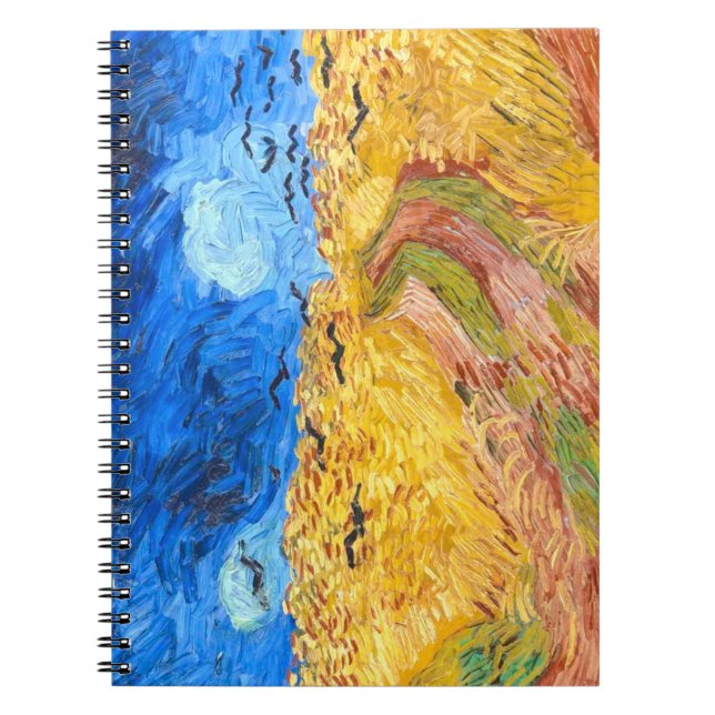 Cuaderno Wheatfield con arte paisajístico Crows Van Gogh (Frente)