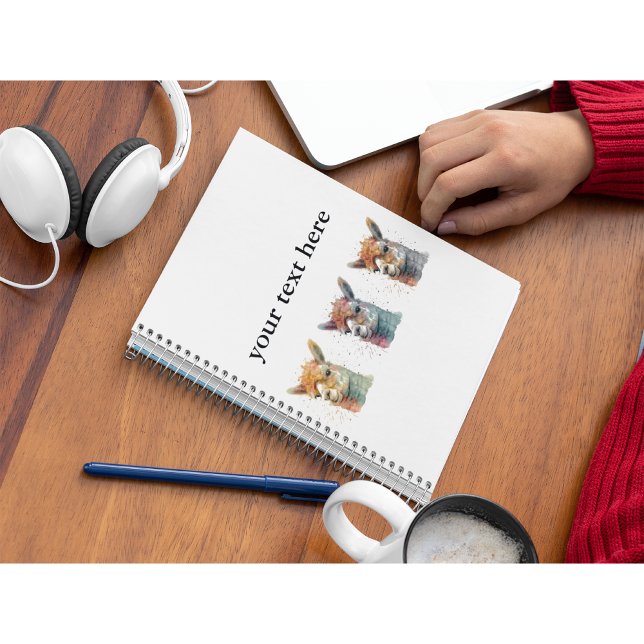 Cuaderno Whimsical acuarela Alpacas, personalizado (Subido por el creador)
