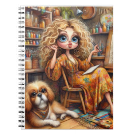Cuaderno Whimsical Artist Girl Spiral Notebook 