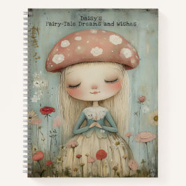 Cuaderno Whimsical champiñón en un Personalizado de flor