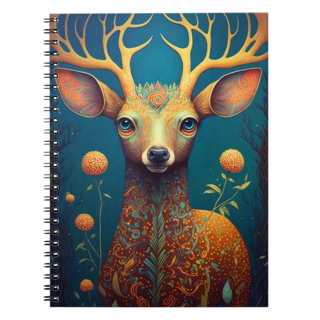 Cuaderno Whimsical Deer Fantasy Art (Frente)