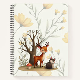 Cuaderno Whimsical Deer & Hedgehog Deluxe Spiral Notebook