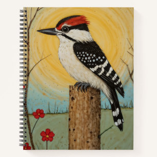 Cuaderno Whimsical Downy Woodpecker