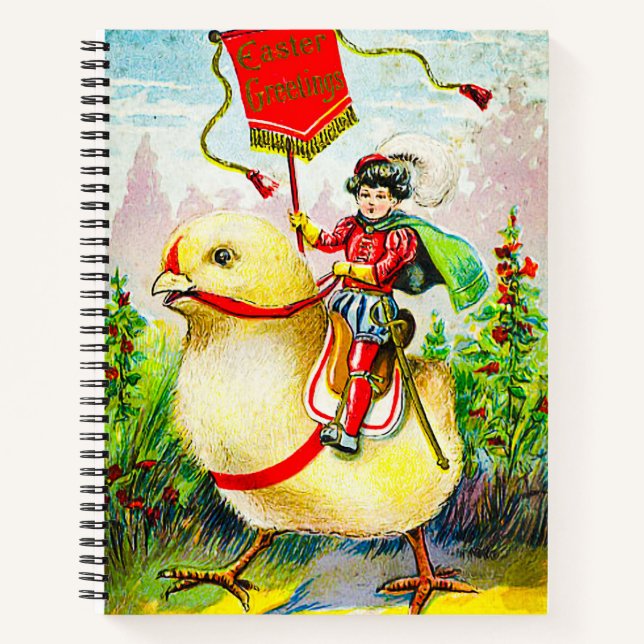 Cuaderno Whimsical Easter Greetings: Sobre el polluelo giga (Anverso)