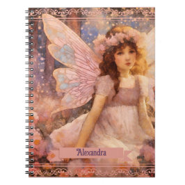 Cuaderno Whimsical Fairy in Dreamy Pink Floral Garden