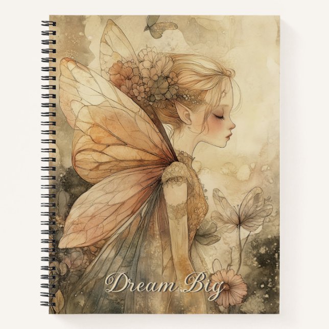 Cuaderno Whimsical Fairy Journal with Dream Big Quote (Anverso)