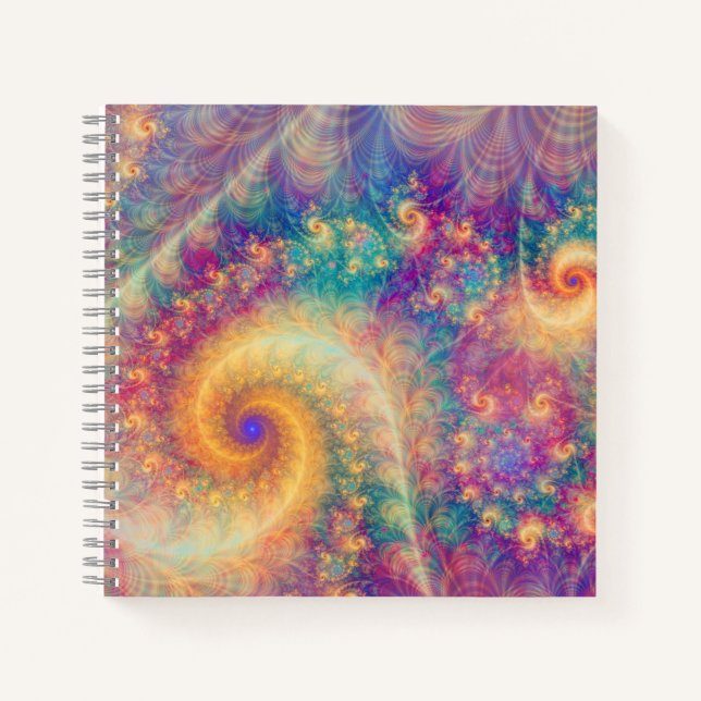 Cuaderno Whimsical Fantasy Abstract Fractal Vortex Art (Anverso)