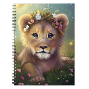 Cuaderno Whimsical Fantasy Cute Kawaii bebé cachorro de leó