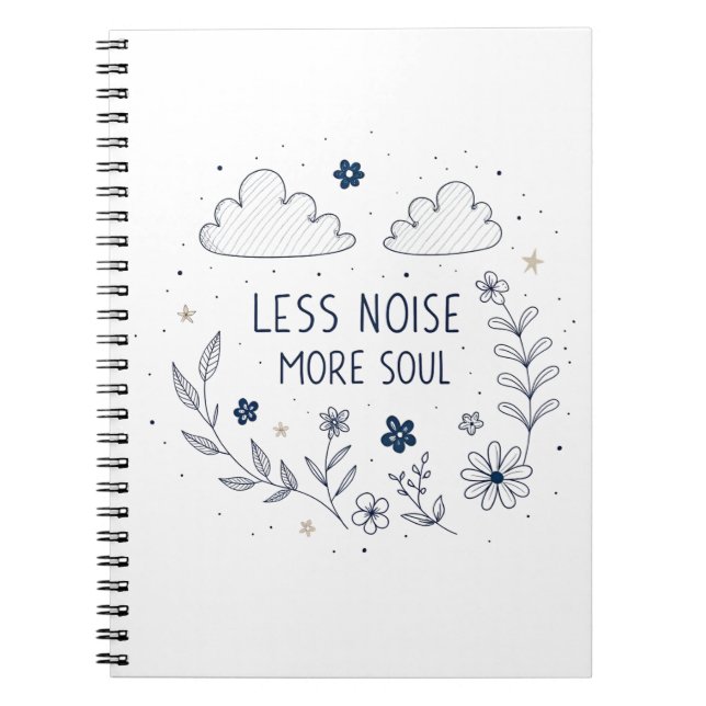Cuaderno Whimsical Floral Soul Quote Line Art (Frente)