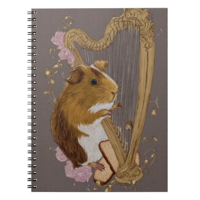 Cuaderno Whimsical Guinea Pig Harp Notebook  (Frente)