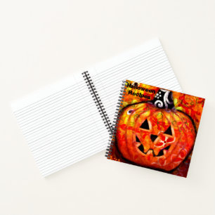 Cuaderno Whimsical Halloween Jack O Lantern Floral Receta
