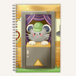 Cuaderno Whimsical Mouse Vendor – Cute Hat Booth Character