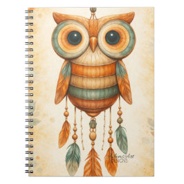 Cuaderno Whimsical Owl Dreamcatcher Boho