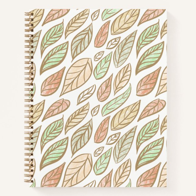 Cuaderno Whimsical Pastel Leaf Drift Pattern  (Anverso)