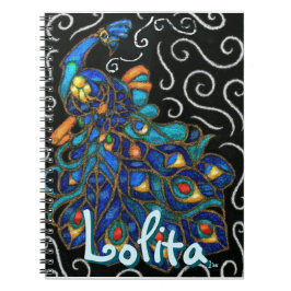 Cuaderno Whimsical Peacock Chalk Pastel Bird Personalizado