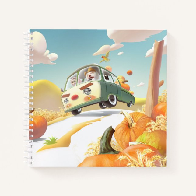 Cuaderno Whimsical Pumpkin Ride (Anverso)