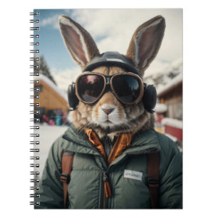 Cuaderno Whimsical Snowboarding Bunny