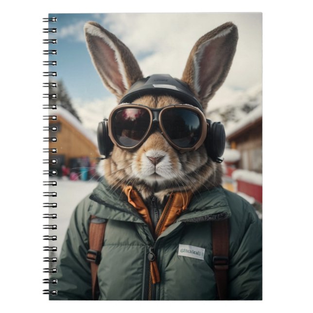 Cuaderno Whimsical Snowboarding Bunny (Frente)