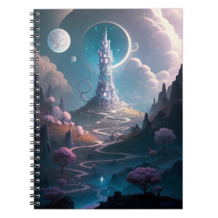 Cuaderno Whimsical Tower Paisaje Fantasía Arte