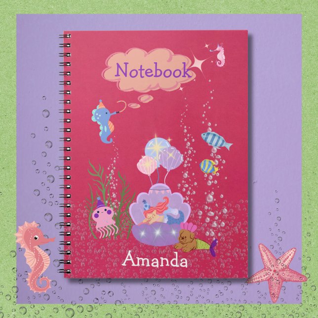 Cuaderno Whimsical Under the Sea Notebook (Cute Under the Sea Notebook. Easy to personalize the Title and Name.)