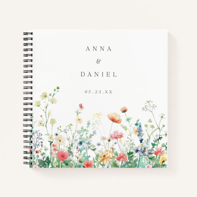 Cuaderno Whimsical Wildflower Meadow Boda invitado (Anverso)
