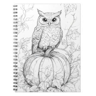 Cuaderno Whimsical Woods Notebook - Diario de búho otoñal