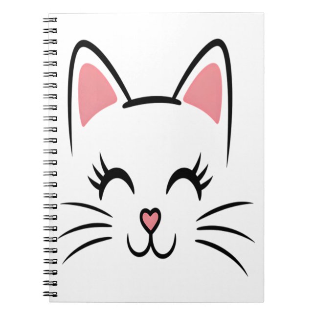 Cuaderno Whiskers de Cat Face Imprimir Halloween (Frente)