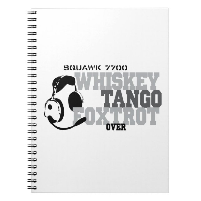 Cuaderno Whiskey Tango Foxtrot - Humor de aviación (Frente)