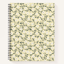 Cuaderno Whispering Meadow - Butter Yellow Floral Pattern