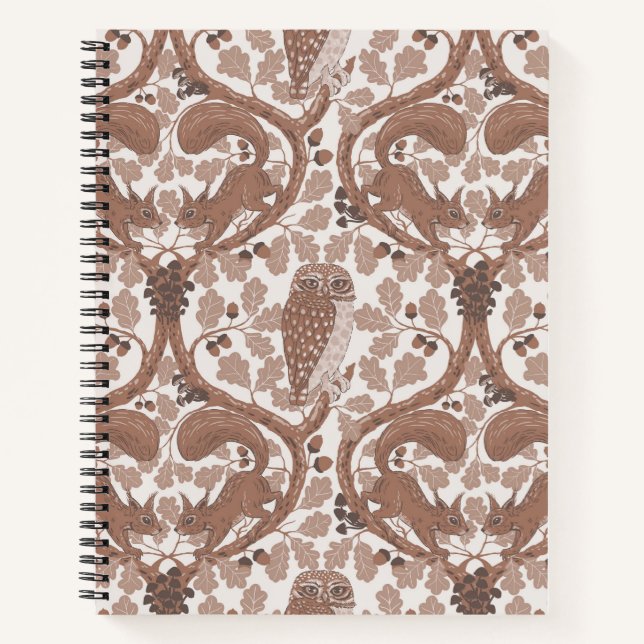 Cuaderno Whispers/Owls y Squirrels en roble/mo (Anverso)