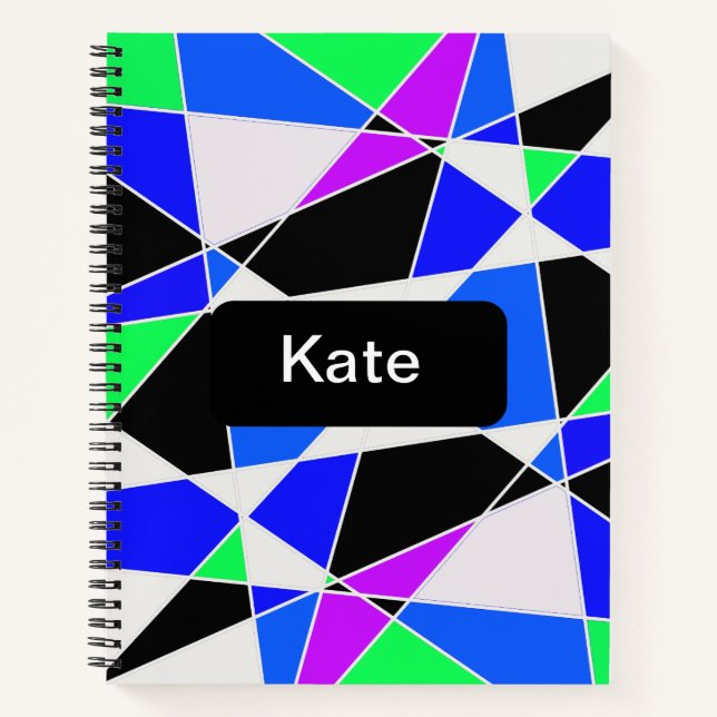 Cuaderno White blue Purple triangle abstract  (Anverso)