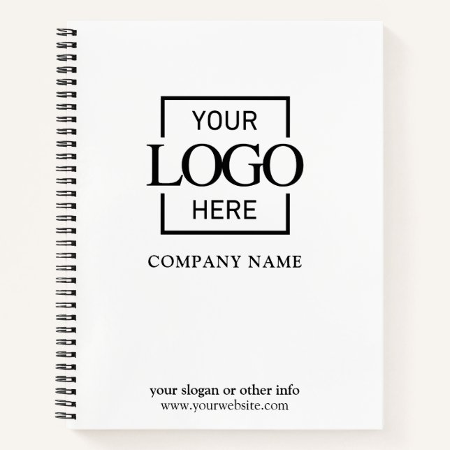 Cuaderno White Custom Business Logo Promotional Branding (Anverso)