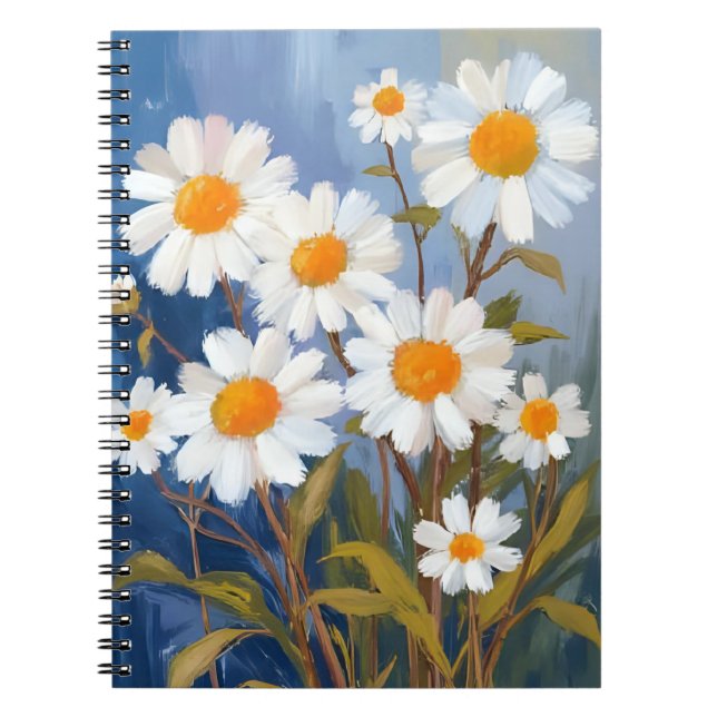 Cuaderno White Daisies Watercolor Flowers Painted (Frente)