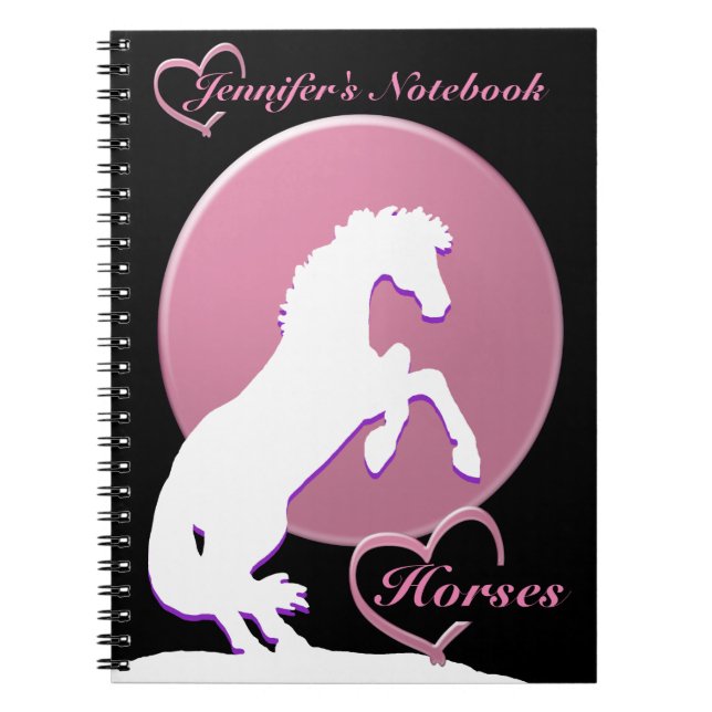 Cuaderno White Heart Horses V (Pink) (Frente)