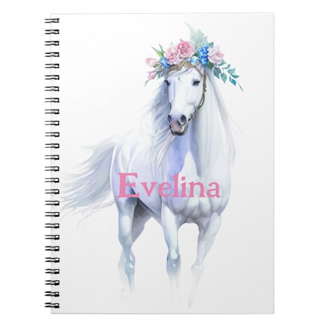Cuaderno White Horse Spiral Notebook: Magical and Fun (Frente)