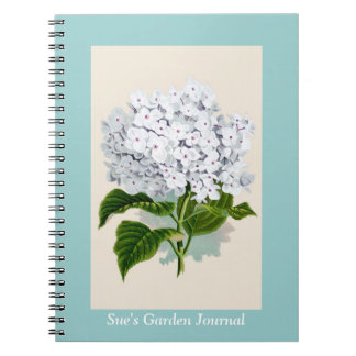 Cuaderno White Hydrangea Vintage Botanicals Illustrations