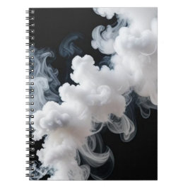 Cuaderno White Ink Swirl on Black Abstract Notebook