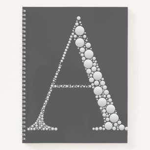 Cuaderno White Letter A Journal – Minimal Elegant Notebook