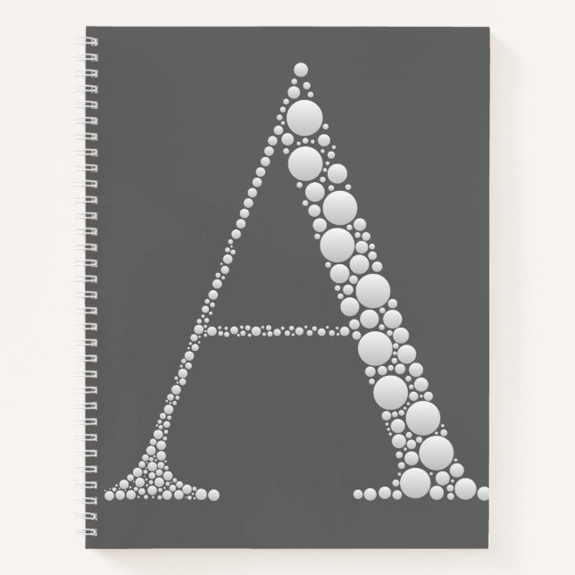 Cuaderno White Letter A Journal – Minimal Elegant Notebook  (Anverso)