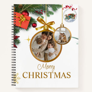 Cuaderno White Modern Feliz Navidad 8.5" x 11" Espiral