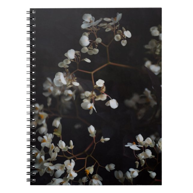 Cuaderno White moody flowers on dark background (Frente)