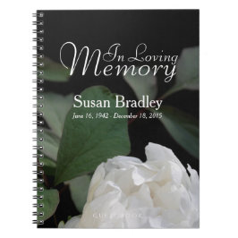 Cuaderno White Peony In Lolove Memory Memorial GuestBook