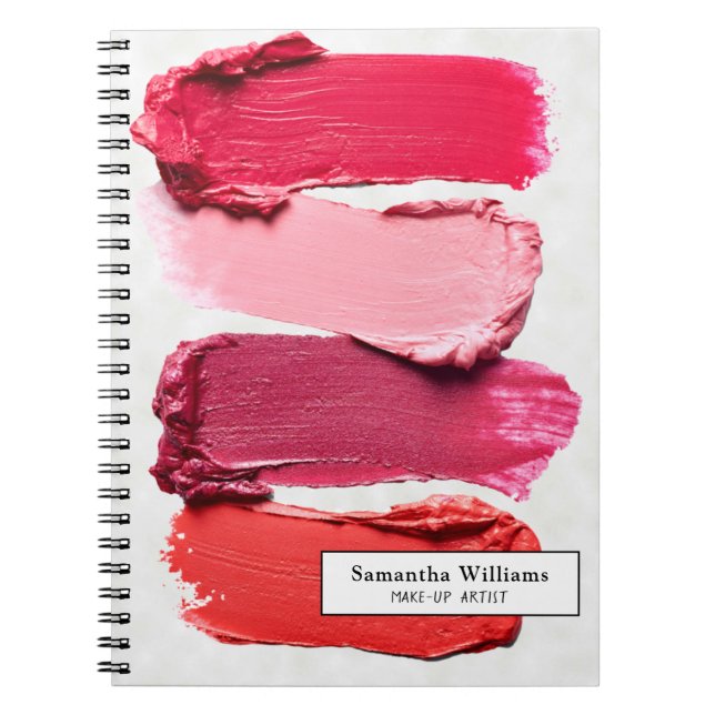 Cuaderno White Pink Beauty Salon Make-up Artist Lipstick (Frente)