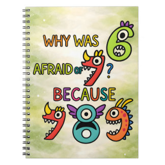 Cuaderno Why Was 7 Afraid Funny Math Notebook for Kids