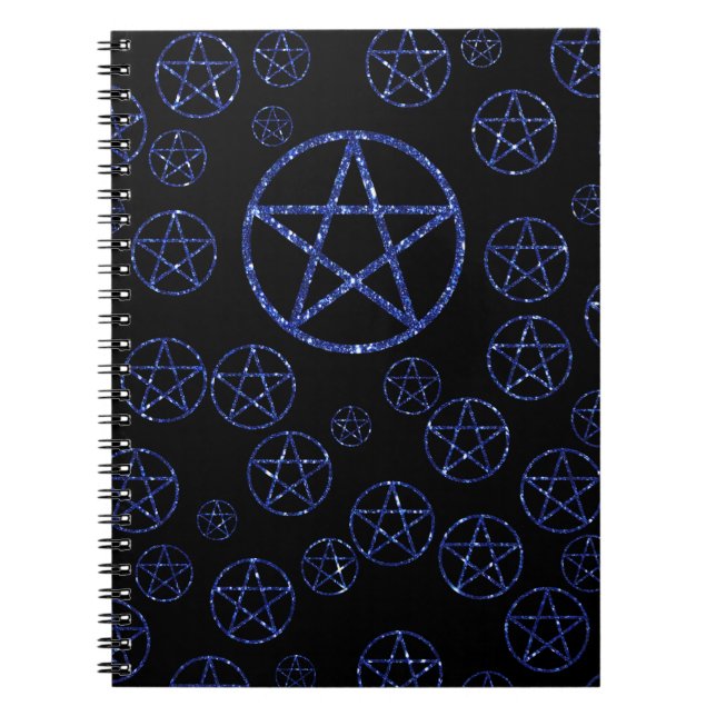 Cuaderno Wiccan Blue Pentacle Journal 80 Páginas En Linea (Frente)