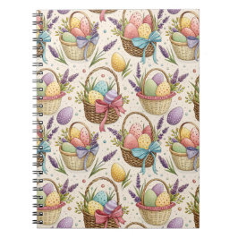 Cuaderno Wicker Basket Easter Eggs with Lavender