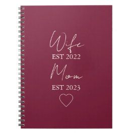 Cuaderno Wife & Mom Est. – Minimalist Valentine Gift