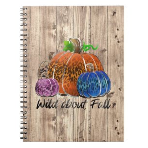 Cuaderno Wild About Fall Leopard Print Pumpkins