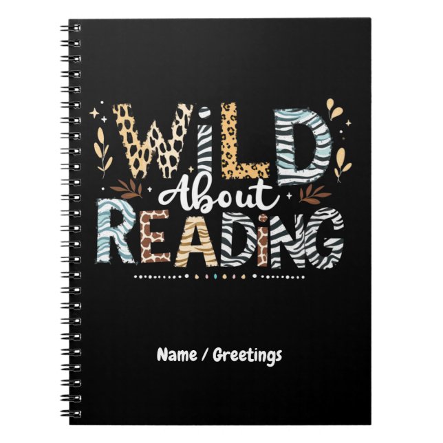 Cuaderno Wild About Reading Book Lover & Animal Design (Frente)