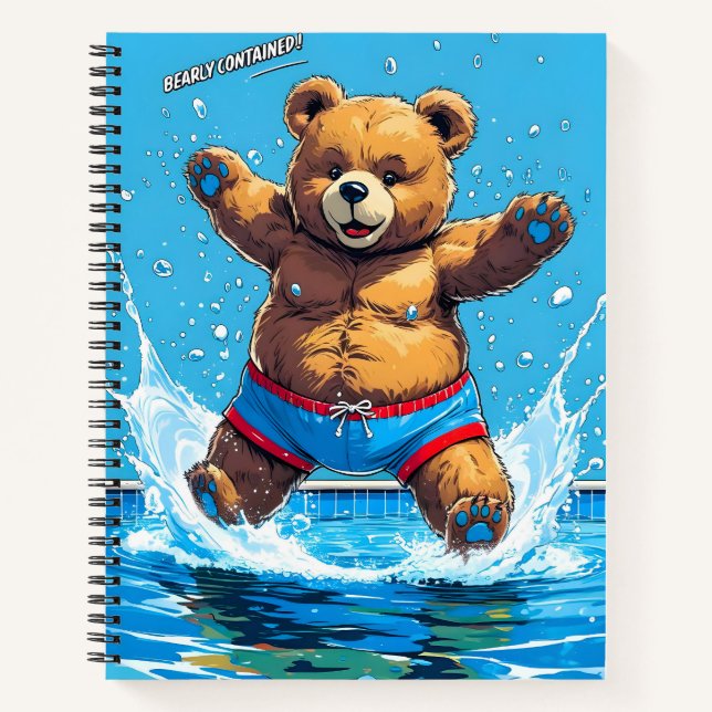 Cuaderno Wild Bear Summer Vintage Pool  (Anverso)